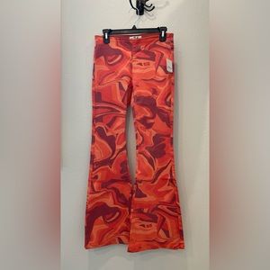 Free People Penny Pull-on Printed Flare Jeans NWT